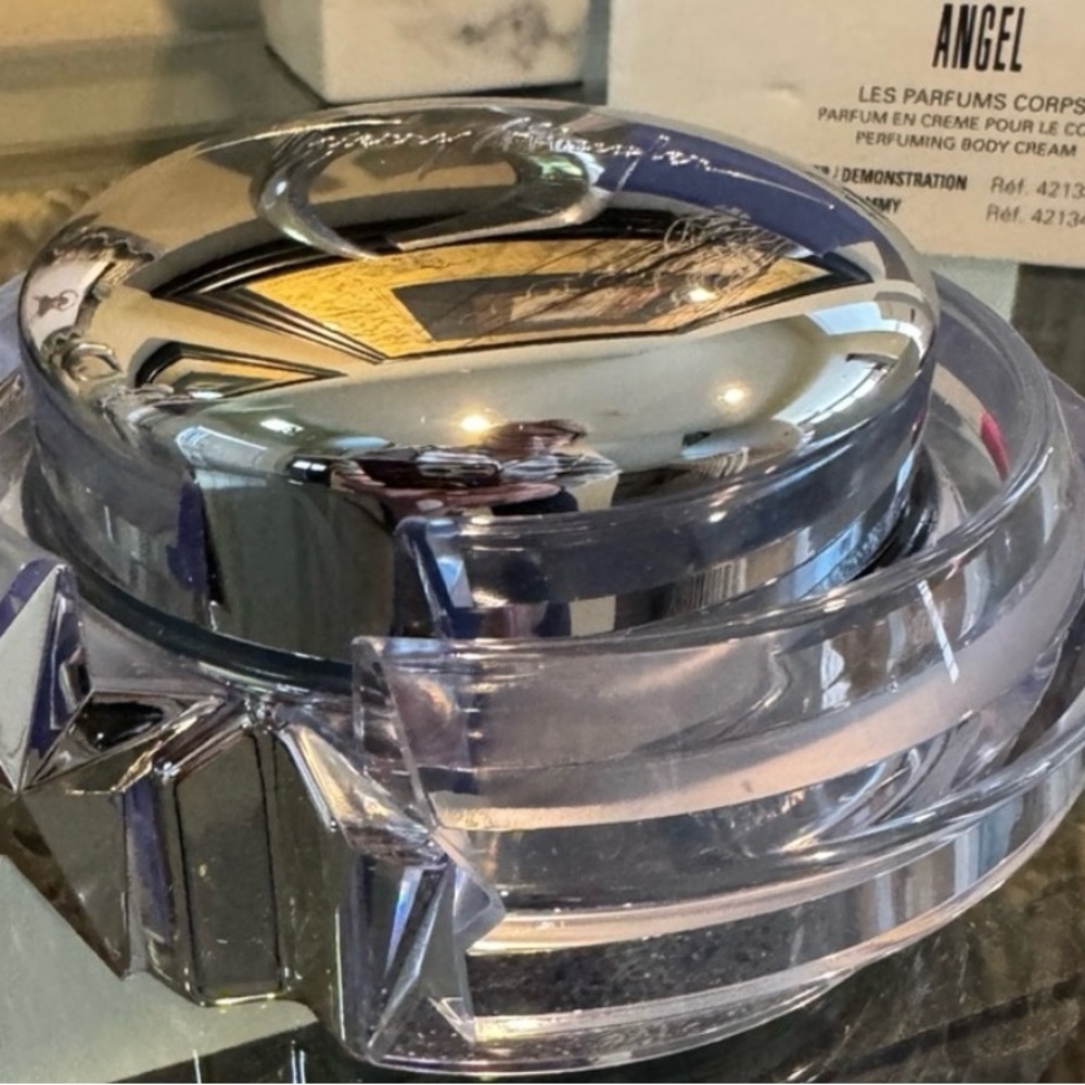 Thierry Mugler Angel Perfuming Body Cream - Silver Designer Jar - Empty - Picture 2 of 8